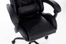 Load image into Gallery viewer, Naz Comfort Ergonomic Gaming Chair-Black with Red Stitches
