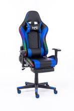 Load image into Gallery viewer, Naz Ultimate Series Ergonomic Gaming Chair with RGB LED lights-Blue on Black
