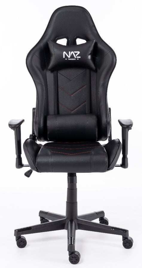 Naz Pro Ergonomic Gaming Chair-Black With Red Stiches